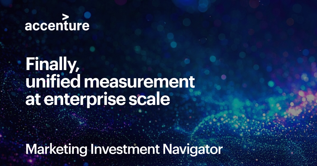 Product launch visual for Accenture Marketing Investment Navigator